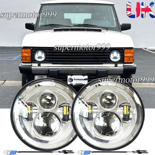 Chrome round led headlight - chrome,