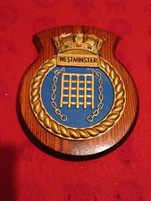 Hand Painted Plaque For HMS Westminster A Type 23 Frigate 20 Cm Tall