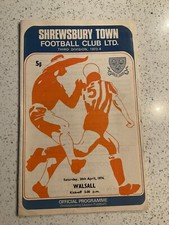 RARE - Shrewsbury Town v Walsall 20th Apr 1974 - FREEPOST