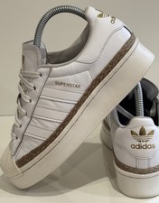 ADIDAS ORIGINAL Superstars 80s New Bold-Womens Size UK4 White/ Cream Trainer’s 
