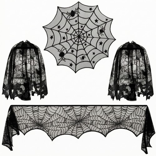 Halloween table runner black - table,