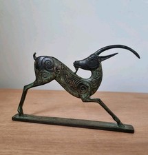Geometric Bronze Ibex Statue