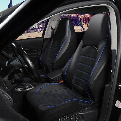 Black blue synthetic leather - blue,