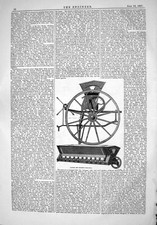 Old 1867 Engineering Hawkes Spencers Corn Drill Machinery Agriculture Victorian