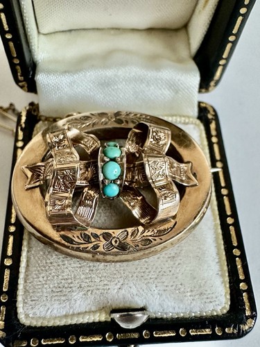 Victorian 9ct gold turquoise - victorian,