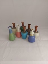 8 Pretty Miniature Ceramic Bud Vases, All Different Designs