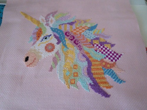 Completed cross stitch - cross,