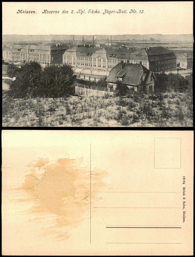 Postcard meissen barracks - meissen,