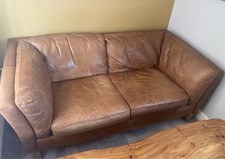 Frank Hudson Gallery Ebury Vintage Brown Leather 2 Seater Sofa