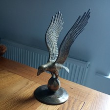 Vintage 1970's Brass Eagle Sculpture Figure Statue Large 11"