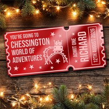 Red Mirror Acrylic Ticket Chessington World Of Adventures Theme Park Custom