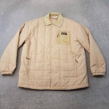 Adidas Mens Jacket Medium Beige Quilted Padded Coat Originals SST Cord Collar