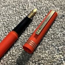 OSMIROID CALLIGRAPHY FOUNTAIN PEN-B4 NIB-ORANGE GT-MADE IN ENGLAND-WORKING.(A48)