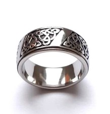 Celtic Viking Band Ring - Stainless Steel Triquetra Norse Trinity Knot Design