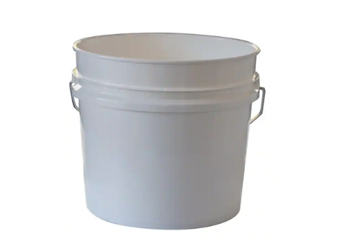 White plastic paint bucket - white,