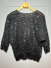 Vera Mont Black Sequin Top to