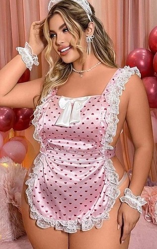Satin french maid - french, 5pc