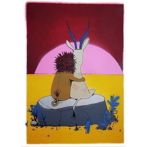 Dran sunset screen print - dran,