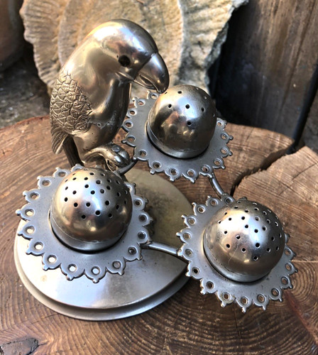 Parrot condiment set - , antique