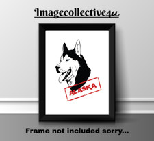 ALASKAN HUSKY DOG PET A4 PRINT