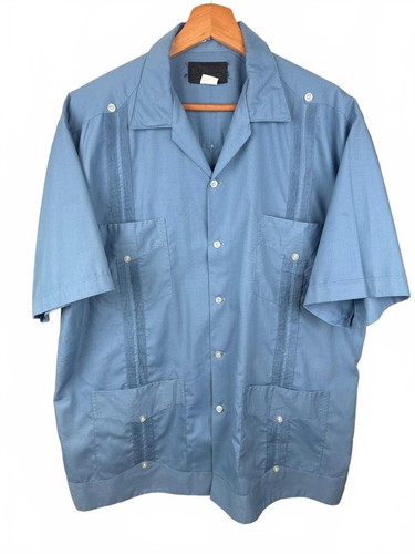 Men blue guayabera - men’s, cuban