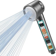 MEKO Hard Water Filter Shower Head with 3 Modes, 15 Layers Filtration Water