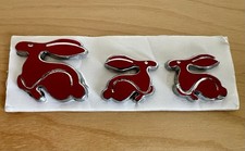 VW RABBIT Caddy Trunk Lid Emblem RED SET Badge NEW