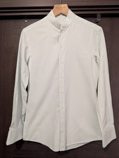 Mens Mandarin Collar Mint Blue