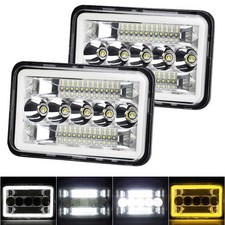 2X 4x6inch Square LED Headlight Hi-Lo DRL Turn Signal Sealed Beam Car Truck SUV