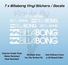 7 x Billabong Stickers Decals. Surf. Campervan. Permanent Vinyl - White