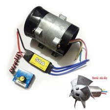 12V Car Electric Turbo Supercharger Kit Air Intake Fan Boost w/50A Brushless ESC