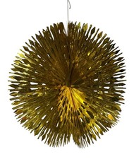 Large Vintage Foil/Metallic Effect Christmas Hanging Decoration Ball Gold 42cm