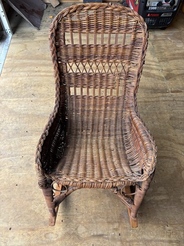 Vintage brown wicker child - vintage,
