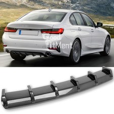 For 3 Series F30 F31 Carbon Fiber Look Rear Bumper Spoiler Splitter Fin Body Kit