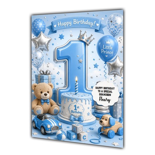 1st birthday card for boys - birthday,