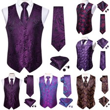 Mens Waistcoat Floral Plaid