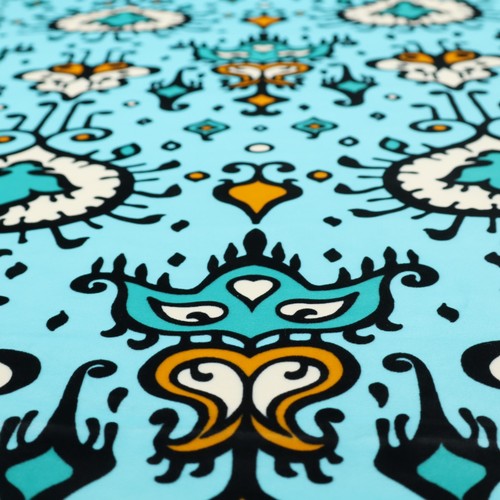Blue ikat upholstery fabric - ikat,