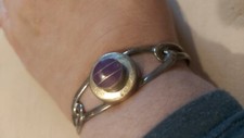 vintage Native American Southwestern sterling silver & Sugilite 80s? bracelet