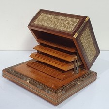 Vintage Inlaid Mosaic and Mother of Pearl Cigarette Box Music Box