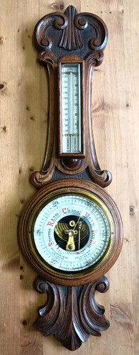 Antique victorian oak banjo - antique,