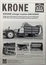 Original Krone SW 500 Silage Trailer Single Sheet Sales Brochure, c 1970's