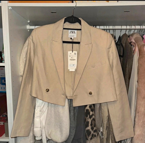 Zara women beige cropped - zara,
