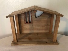 New Nativity Wooden Stable Only Manger Creche 12”x 9”x 5” Holiday Christmas