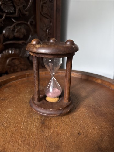 Vintage style wooden hourglass - wooden,