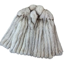 Blue Fox Coat Ivory Real Fur