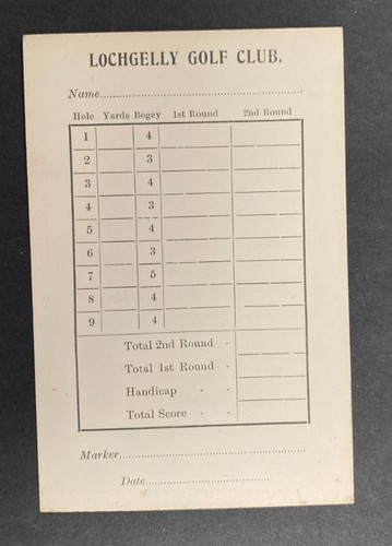 Lochgelly golf club score card - golf,