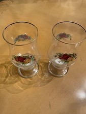 1 (ONE) Royal Albert Old Country Roses Glass Hurricane Candle Holder Lamp 