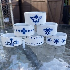 Vintage Rare IKEA Heder Katarina Brieditis Enamelled Napkin Holders X 6