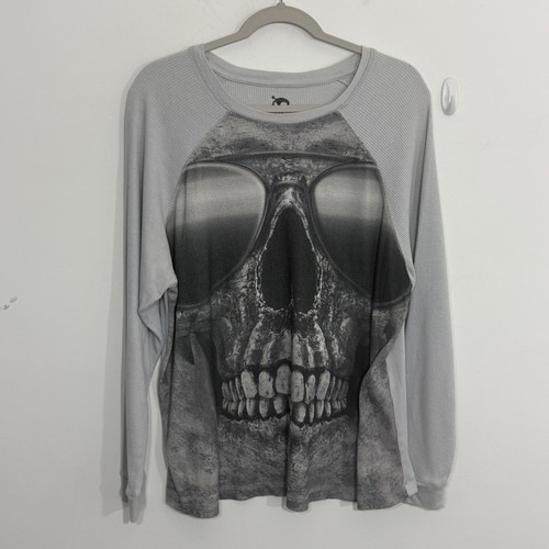 Skully mens shirt gray - mens,