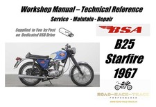 BSA B25 Starfire  Service Repair Workshop Manual USB 1967